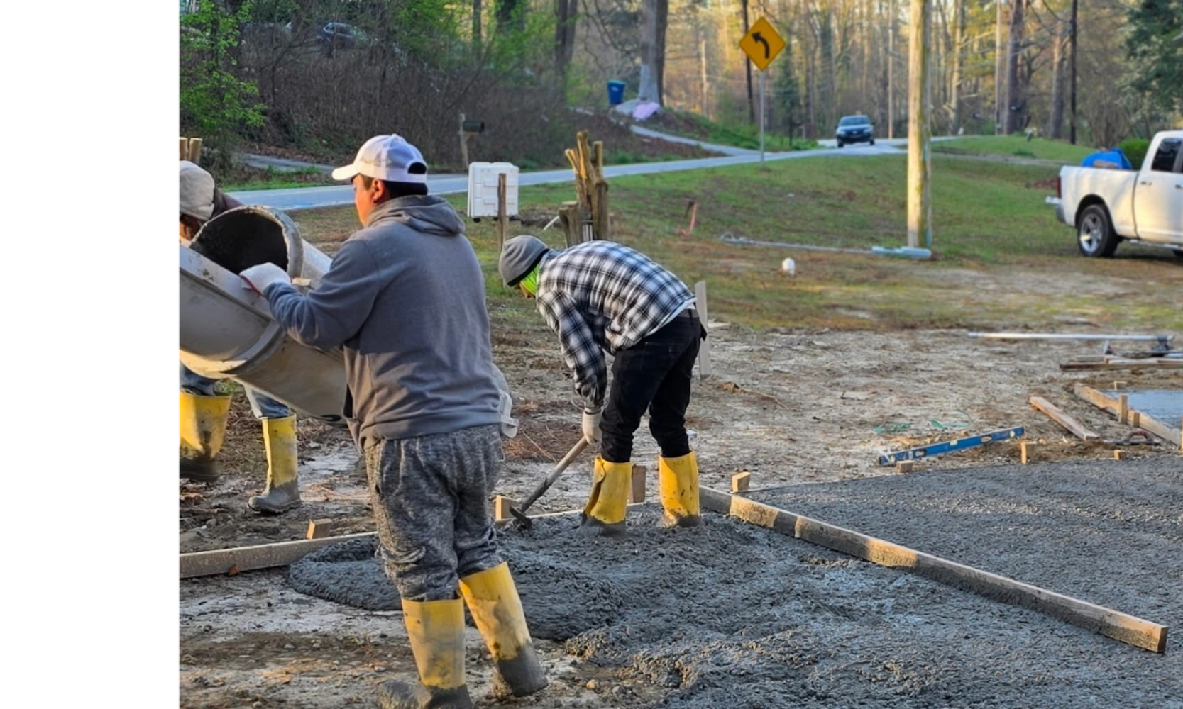 Professional concrete pouring and finishing for residential projects, 