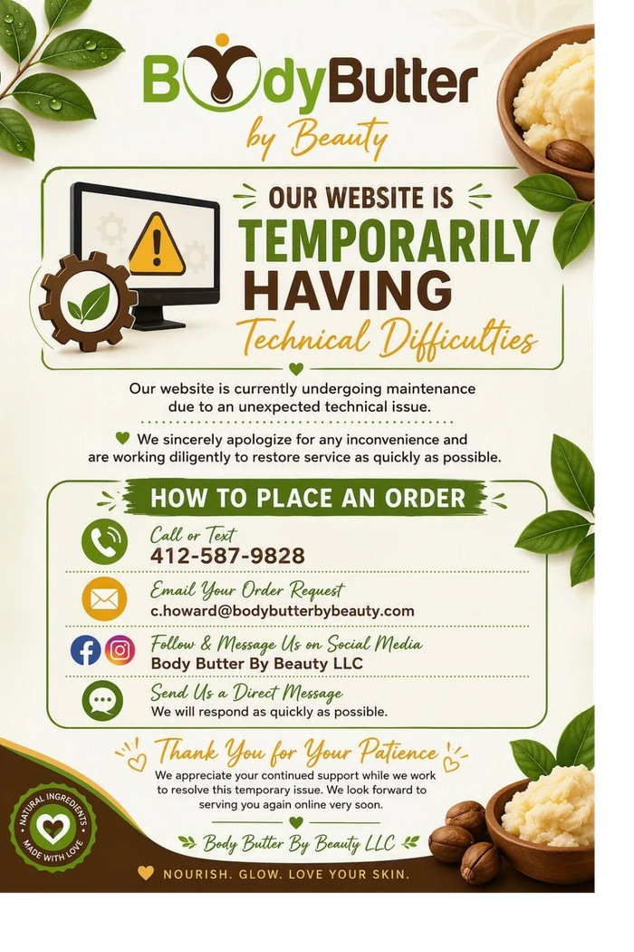 Body Butter by Beauty notice: Website temporarily down. 