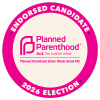 Endorsed candidate badge for Planned Parenthood 2026 election.