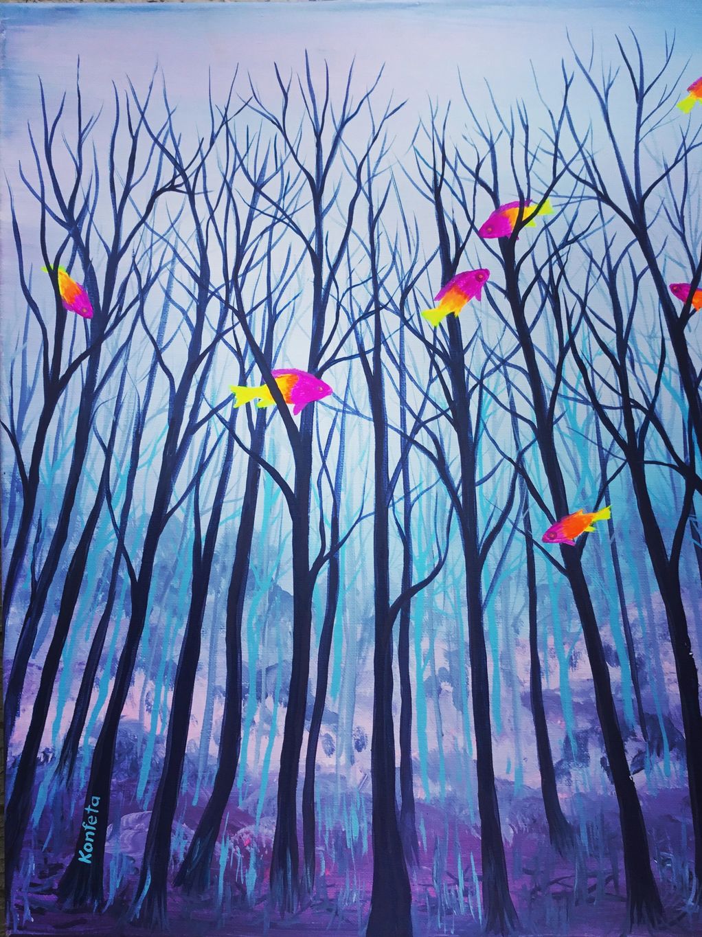 Flying Fish
Acrylics on 10x14 canvas