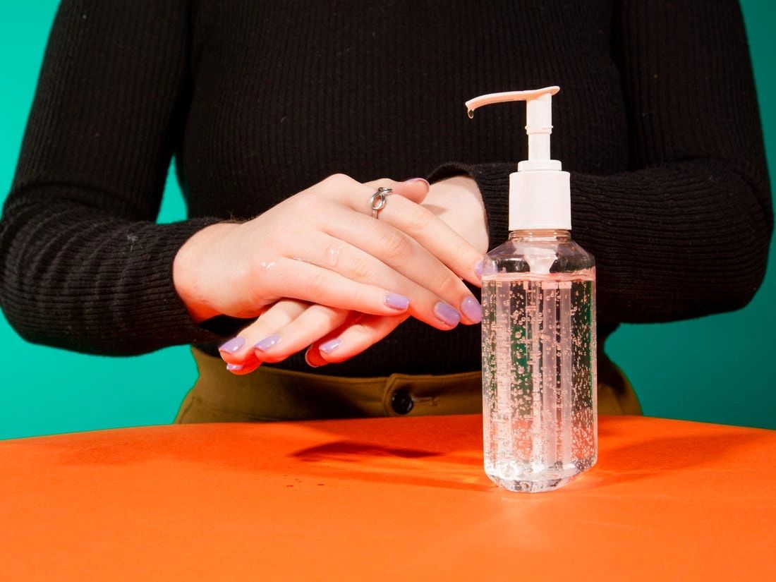 Hand sanitizer 2024 and gold jewelry