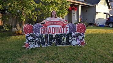 graduation yard sign, custom yard sign, yard sign rental, oregon