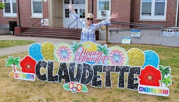 retirement sign, happy retirement yard sign, custom yard sign