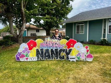 happy birthday yard sign for adult, custom yard sign, yard sign rental, 
