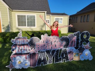 Happy 18th birthday yard sign, custom yard sign, yard sign rental