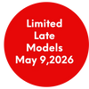 Red badge announcing limited late models on March 28, 2026.