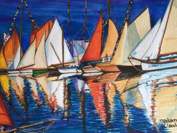 Jolie petites barques à voile en course