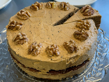 Coffee and walnut cake