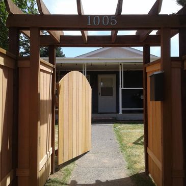 a nice entry accent that improves curb appeal to your home. This pergola can also support your favor