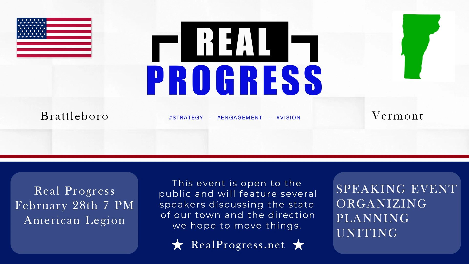 Real Progress Second Event, planning for the elections.