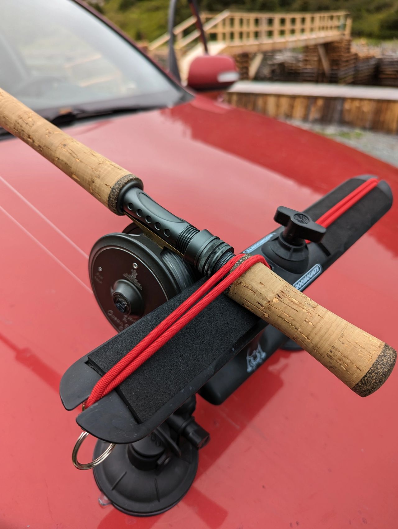 Sumo Suction Rod Carrier For Cars & Boats - Universal Fishing Rod Mount  With 4 Suction Cups Car Roof Rod Holder