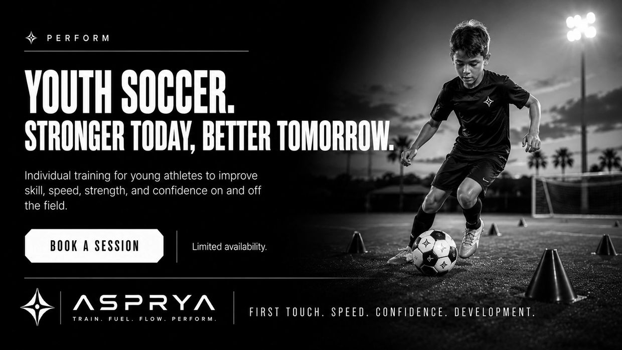 Youth soccer training promotes strength and confidence.