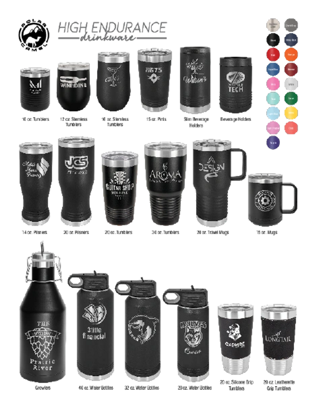 Laser Engraved YETI® or Polar Camel Water Bottle with Tooled Leather W