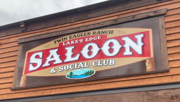 5' x 14' Hand Painted on four 32" wide MDO panels. Installed on site.