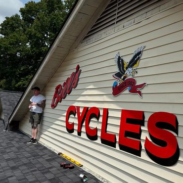 Cut out letters from ACM panels.