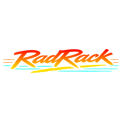 RadRack logo with vibrant retro colors.