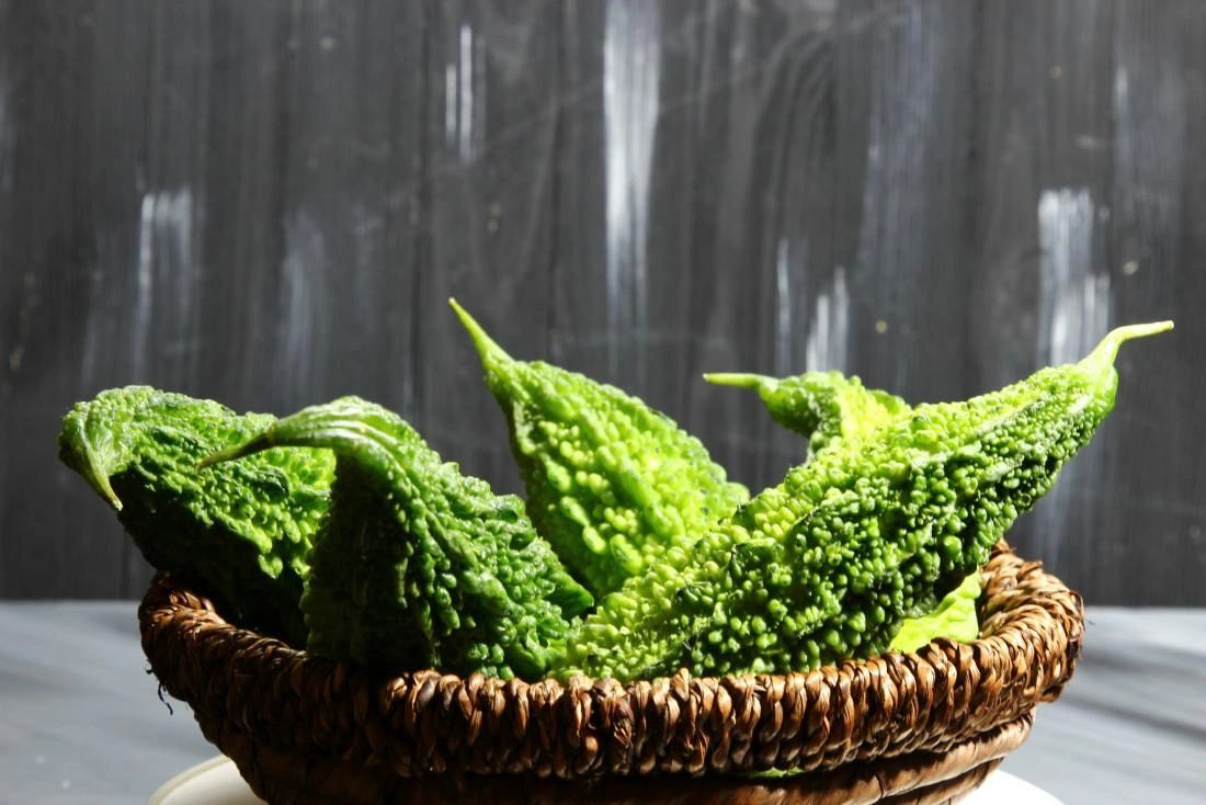 Bitter melon (Momordica charantia), also known as bitter gourd, is a “relative” of both cucumber and zucchini. It originated in the South Indian state of Kerala.