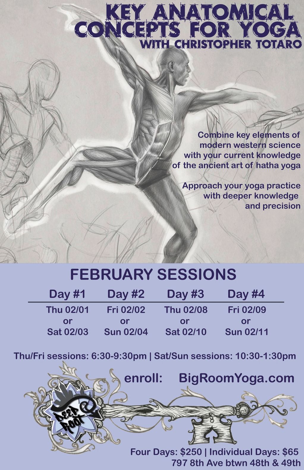 Yoga anatomy workshop with Christopher Totaro in February sessions.