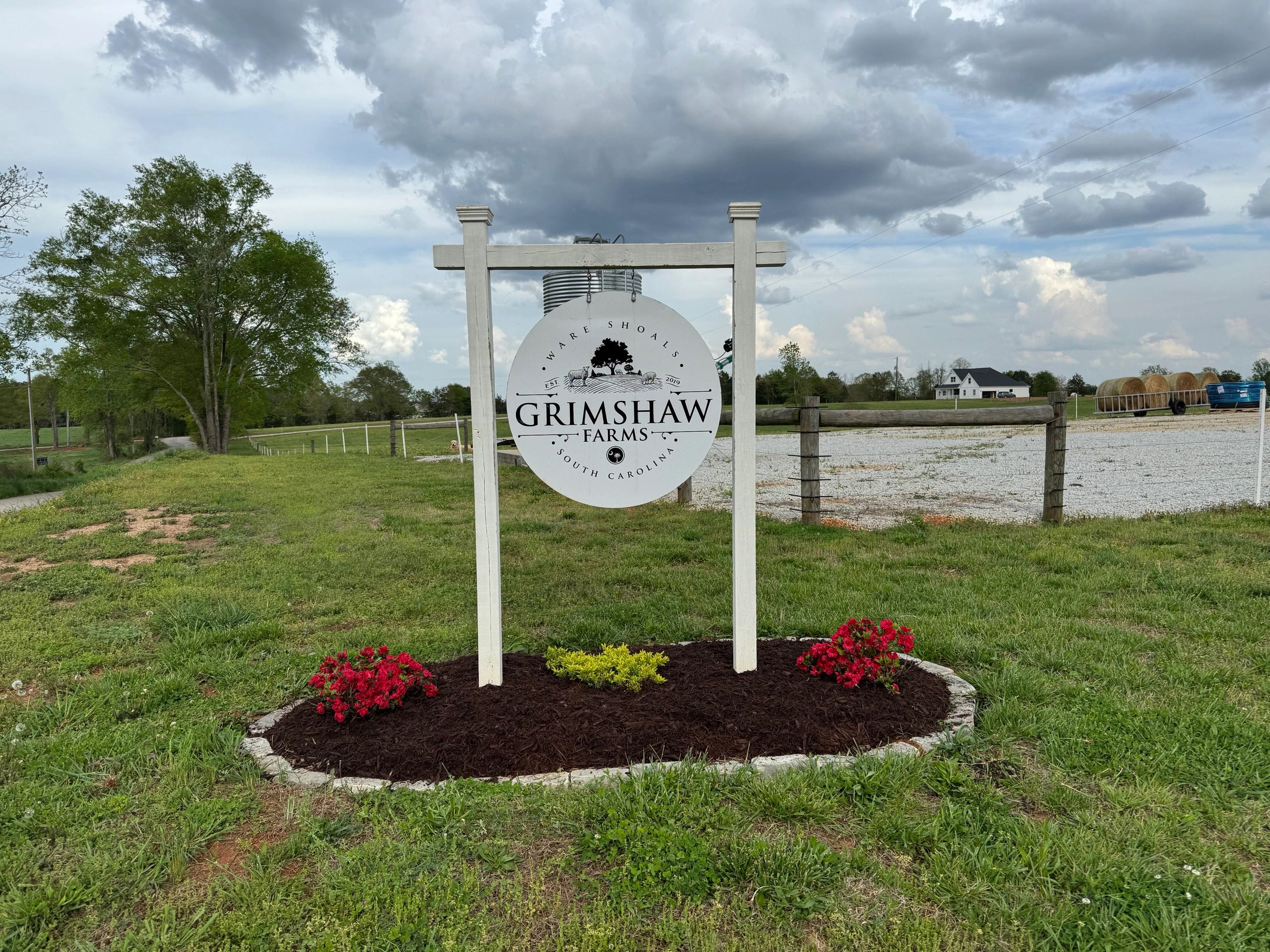 Grimshaw Farms entrance and sign