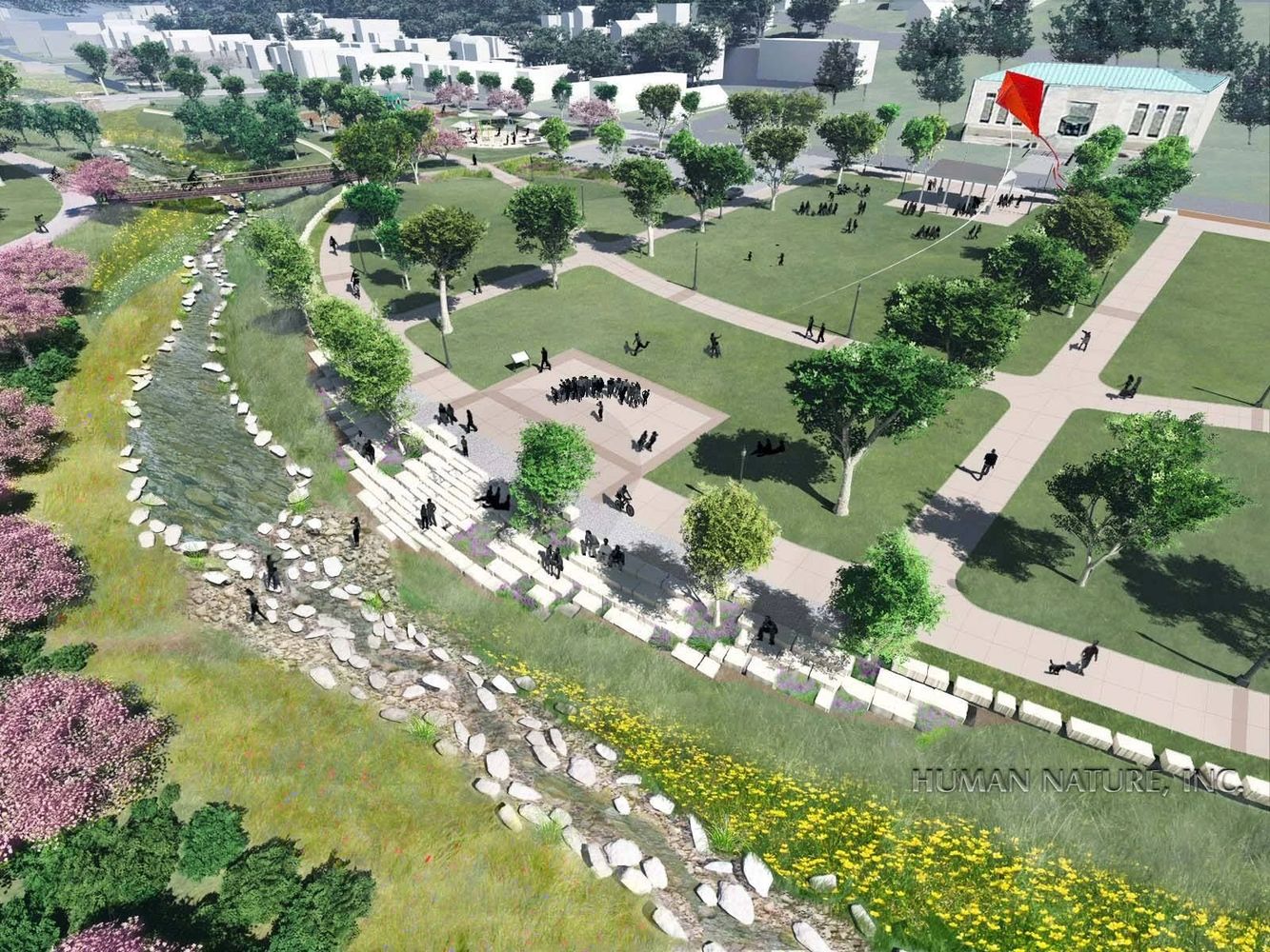 Artist's Rendering of what the Lick Run Greenway will look like. It's now done. Doesn't the plan loo