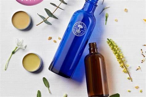 Neals Yard Remedies blue bottle and products