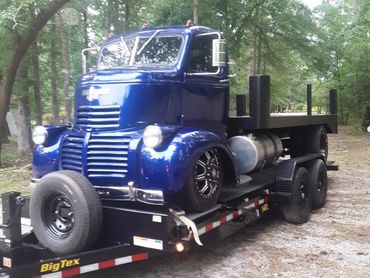 1946 Coe with a custom 99 box truck frame and custom tilt flatbed