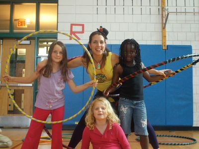 Students of the hula hoop fun after school program in Somerville, MA