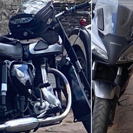 A motorbike parked up