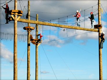 High ropes course activities.