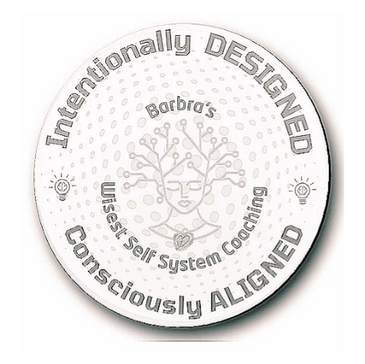 Logo for Barbra's Wisest Self System Coaching with a face and tree design.