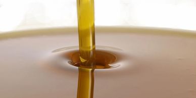 Liquid resin pouring into a mold