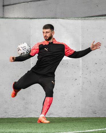 major league soccer and whitecaps player tristan blackmon posing for a puma photoshoot in vancouver