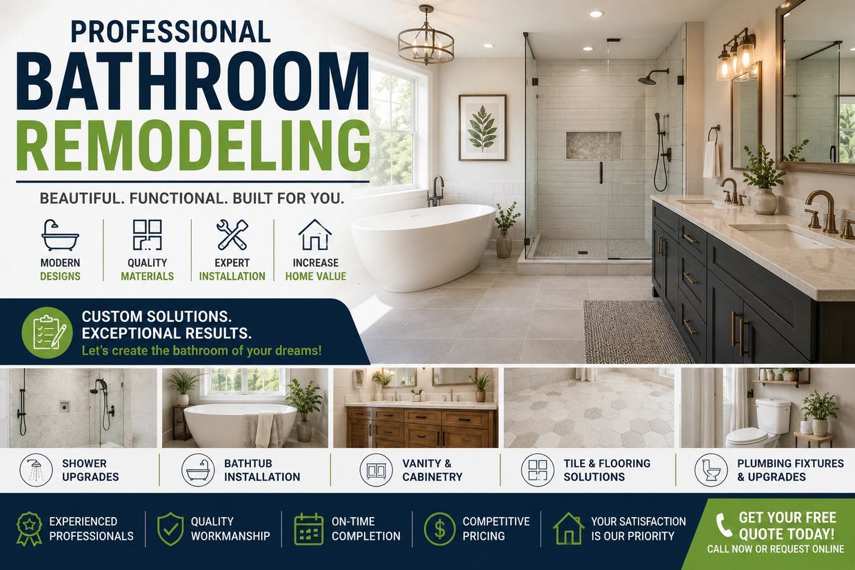 Professional bathroom remodeling with modern designs and expert installation.