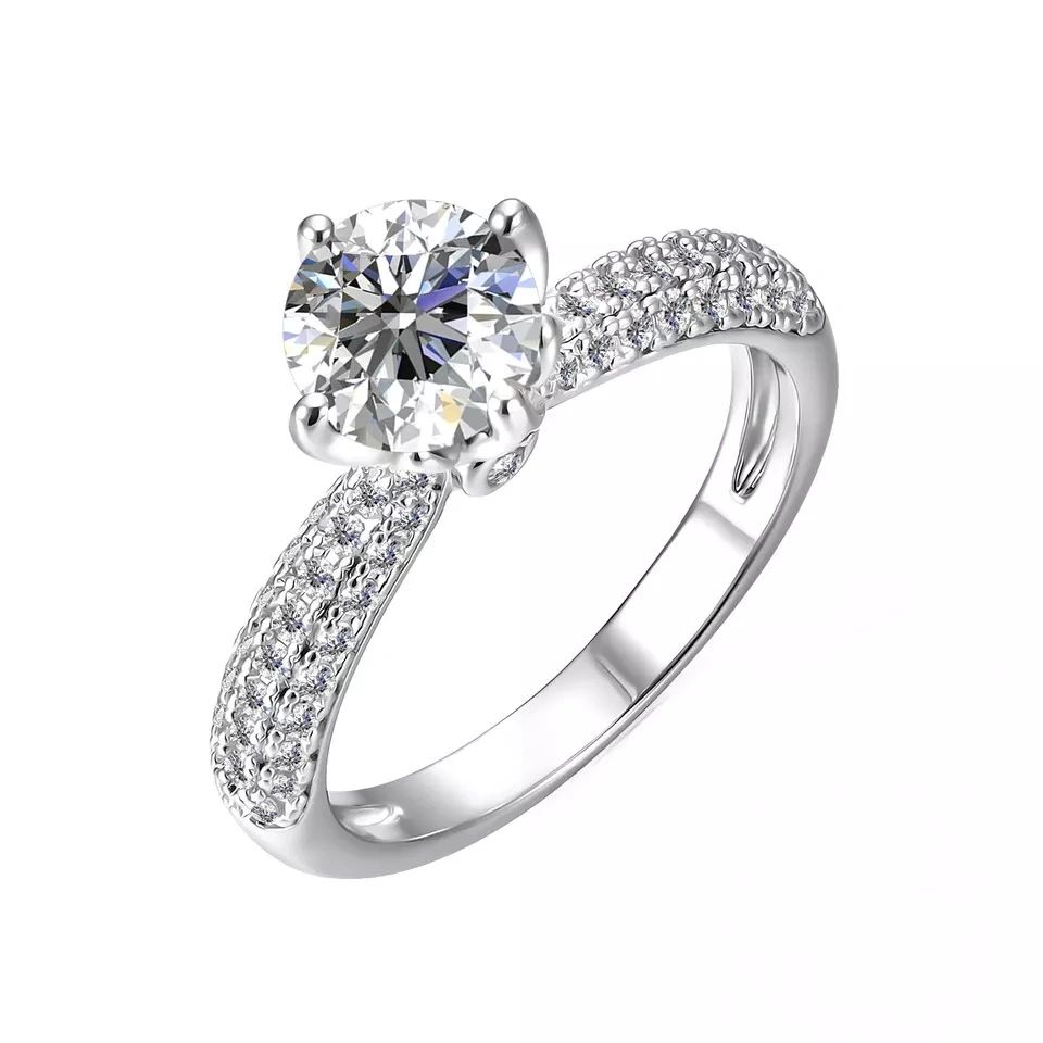 Luxurious Engagement Ring with 1.30 Carat Moissanite Diamond