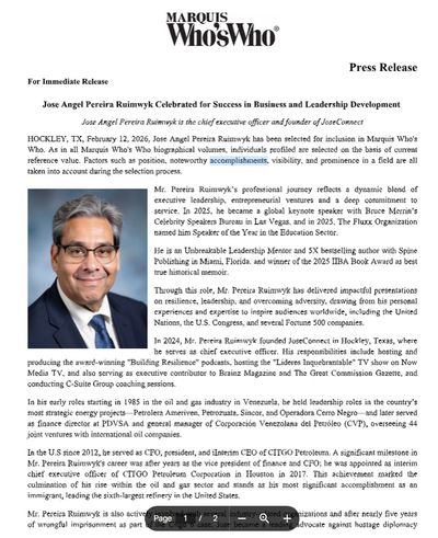 I got featured in Marquis Who’s Who in the U.S.  most respected biographical directories i