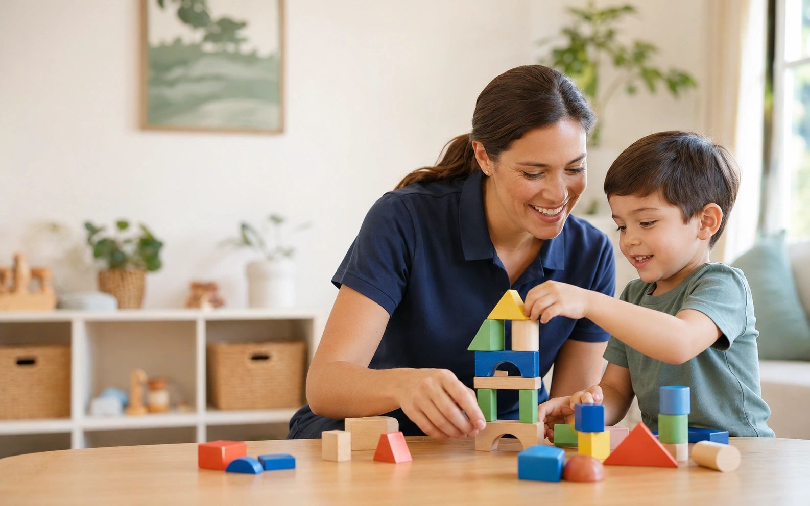 Avenue Bean ABA therapist supporting a child through play