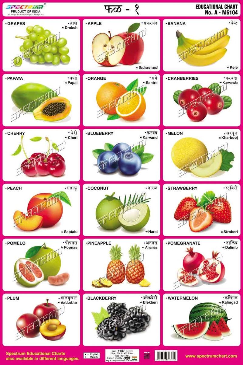 Chart Fruits-1 (Marathi)