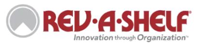 Rev-A-Shelf logo emphasizing innovation in organization.