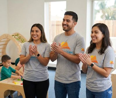 RBTs and BCBAs supporting each other at Golden View Learning Center.