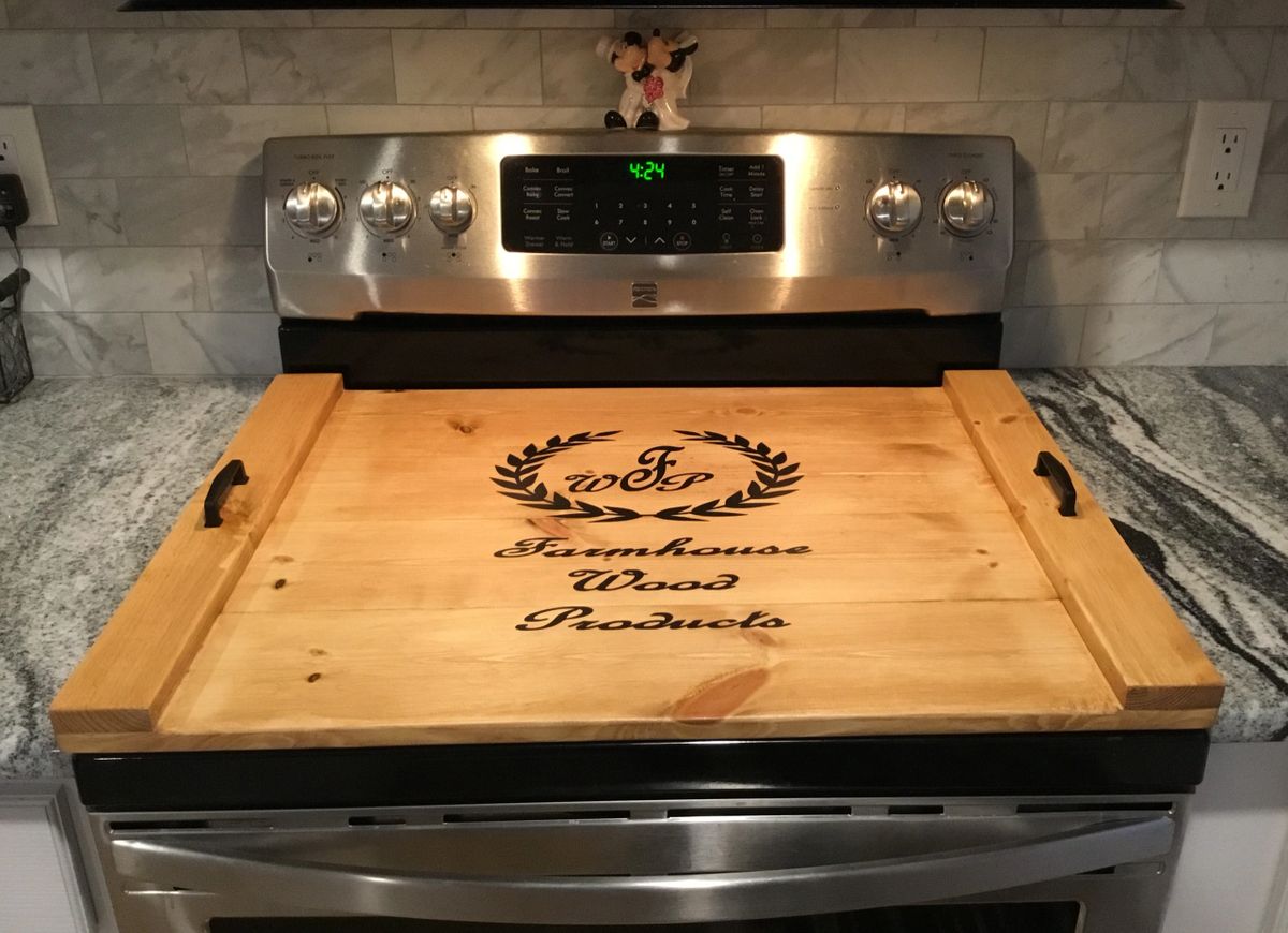 Derive fortryde det er alt Rustic Farmhouse Style Glass Cooktop Cover-Stove Top Cover-Noodle Board- Wood  Stove Cover-Electric Stove