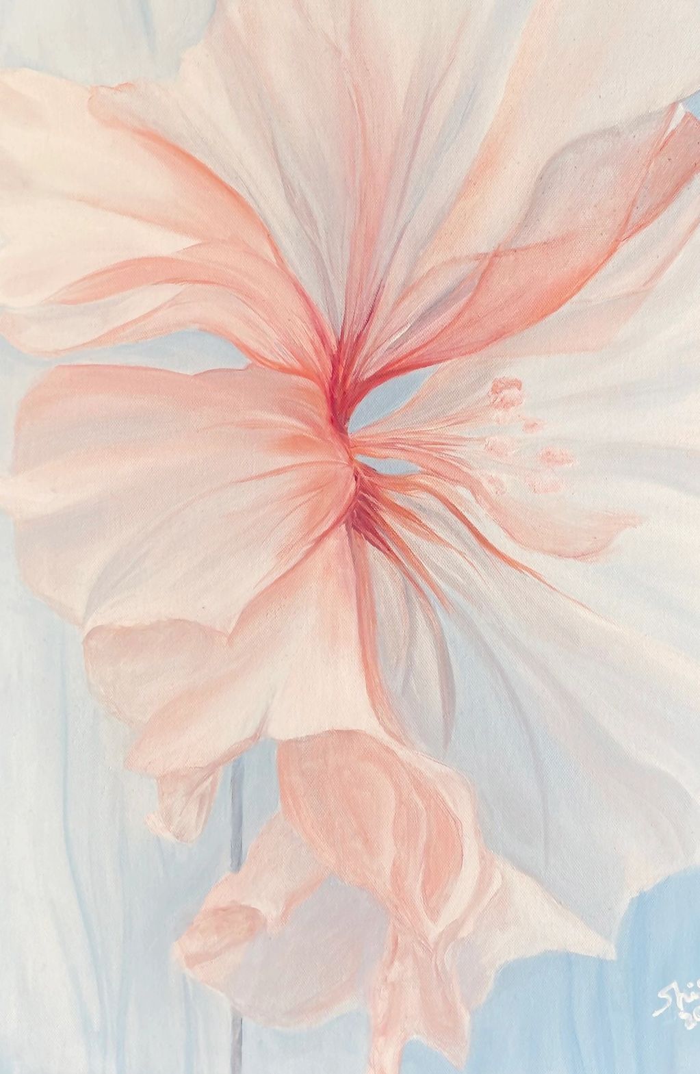 With the flow! 
Size: 40 x 60 cm
Oil painting