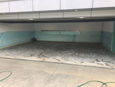 Before grinding preparation for epoxy flooring