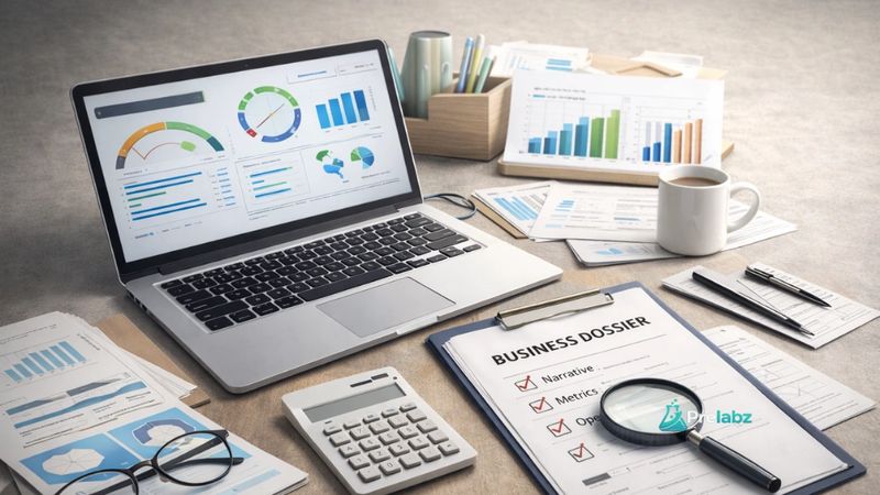 Prelabz investor readiness system showing startup metrics dashboards financial data and structured evaluation for raising capital