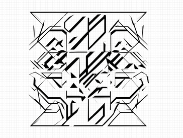 graph paper with a black geometric design on it
