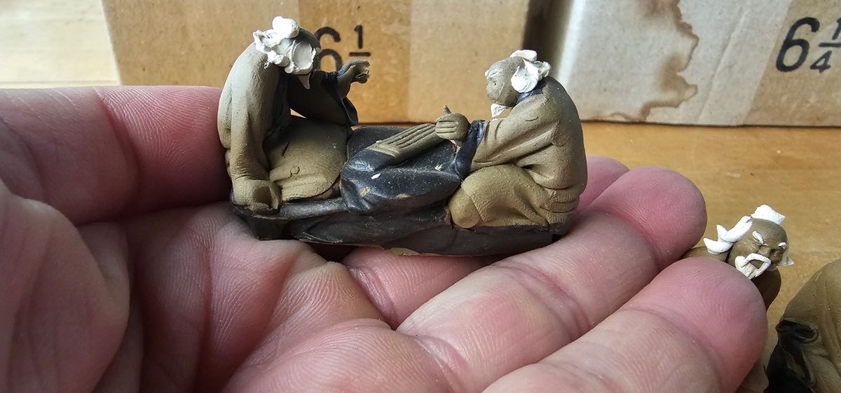 Nice Bonsai Mudmen Ceramic Figurines set 4 Pieces