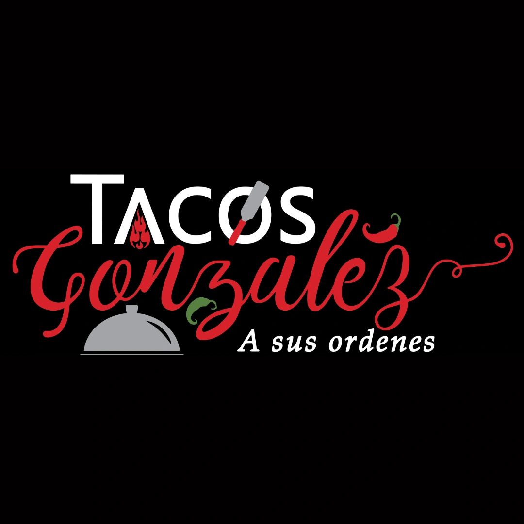 Logo of Tacos Gonzalez with the tagline 'A sus ordenes,' authentic Mexican catering services.