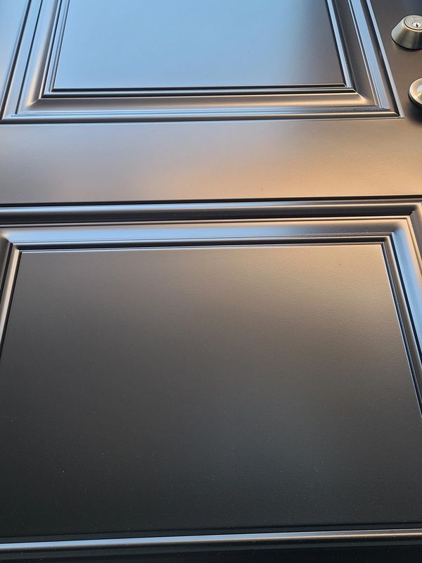 Mississauga black vinyl window painting services. High quality smooth spray finish to impress.