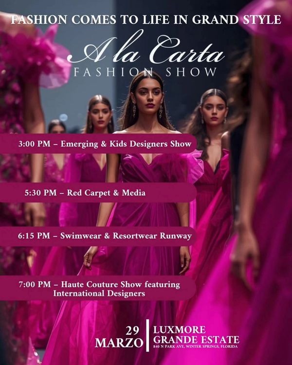 Fashion Week Florida announces A la Carta Fashion Show March 29, 2026