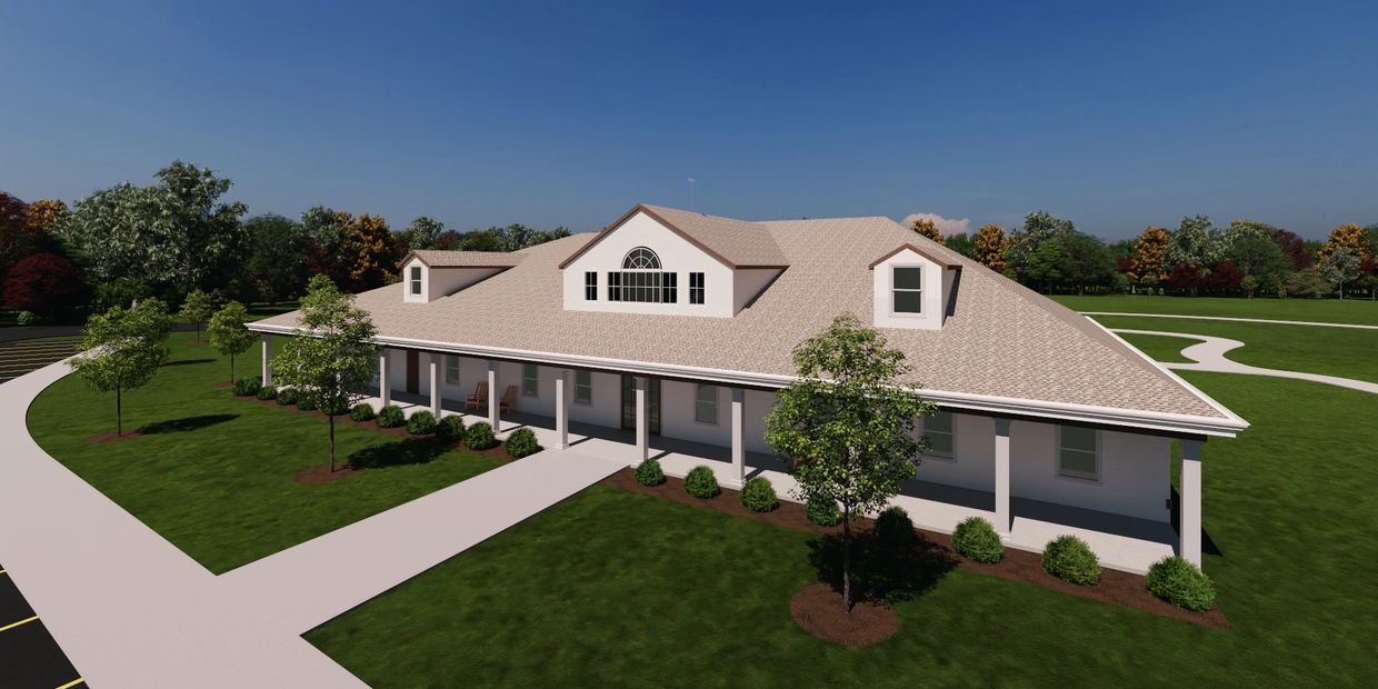 Image of the 7500 sq ft birth and wellness center prototype.