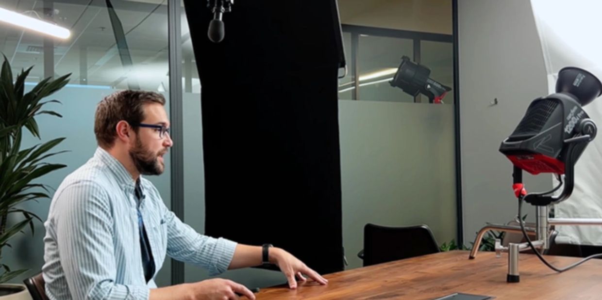 A man talk in front of Video camera